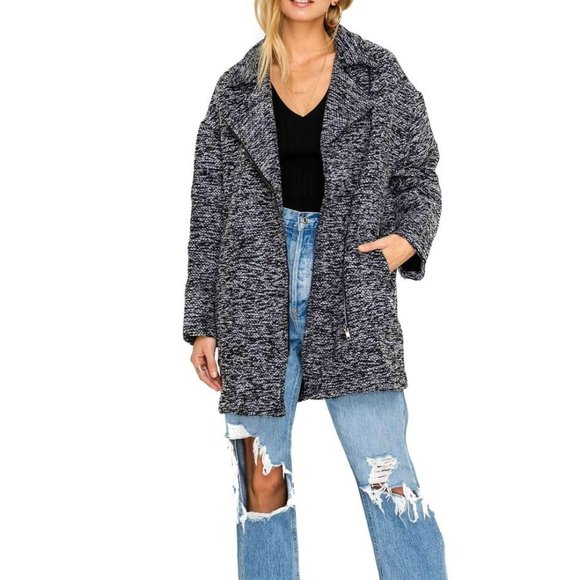 Astr Jackets & Blazers - ASTR The Label Oversized Marled Zip Coat Size L